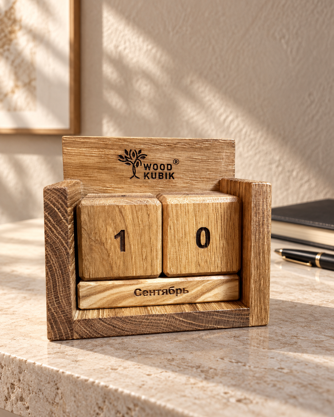 ChatGPT Image 12 сент. 2026 г., 23_00_21 Настольный вечный календарь Wood Kubik из натурального дуба